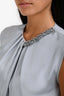 3.1 Phillip Lim Light Blue Silk Embellished Collar Tank Top Size 0