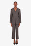 Jil Sander Grey Single Breasted Blazer Jacket + Pant Set Size 36