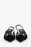 Gucci Black GG Velvet Horsebit Slingback Pump Size 38