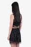 Prada Black Rhinestone Cropped Double Lined Tank Size 42 + Skirt Size 38 Set