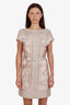 Hermès Beige/Red Silk 'Brides de Gala' Wrap Mini Dress Size 38