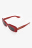 Khaite x Oliver Peoples Red Rectangle Sunglasses