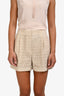 Theory Beige Embroidered Eyelet Shorts Size 2