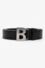 Balenciaga Black Leather B Buckle Belt Size 80
