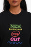 Balenciaga Black/Multicolour Cotton New Logo Out Printed Sweatshirt Size XS