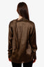 Tom Ford Brown Silk Cowl Neck Blouse Size 44