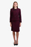 Pre-loved Chanel™ 1998 Purple Wool Tweed Jacket Suit Set Size 40