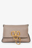 Valentino Taupe Leather 'V-Ring' Mini Crossbody Bag