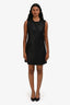 Fendi Jeans Vintage Metallic Black Zucca Print Sleeveless Mini Dress Size S