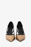Brunello Cucinelli Metallic Gold/Black Leather Pointed Toe Cut Out Heels Size 36.5