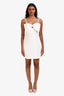 Self-Portrait White Crystal Strap Bow Mini Dress Size 4