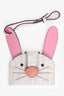 Fendi White/Pink Calf Leather 'Best Friend Forever' Rabbit Card Case