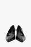 Prada Black Leather Buckle Detail Heels Size 38
