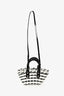 Balenciaga 2022 Black/White PVC Bistro XXS Basket with Strap