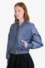 Anine Bing Dark Grey 'Leon' Cropped Bomber Jacket Size S