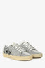 Saint Laurent Metallic Silver Leather Classic Paris Court Sneakers Size 35.5