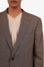 Zenga Green/Grey Wool Single Breasted Blazer Size 52 Mens