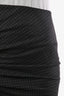 Brunello Cucinelli Grey/Black Wool Gingham Check Pattern Ruched Pencil Skirt Size 4
