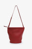 Celine Red Leather Clasp Bucket Bag