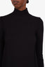 Louis Vuitton Black Wool Turtleneck Feather Trim Mini Dress Size S