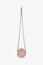Pre-loved Chanel™ 2019 Pink Camelia Leather Round Crossbody Bag