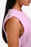 Ganni Pink Mohair Blend Crystal Buttons Detail Sweater Vest Size M