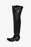 Versace Black Leather Texano Knee High Boots Size 39