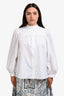 Weekend Max Mara White Puff Sleeve Button Up Shirt Size 10