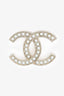 Pre-loved Chanel™ 2016 Gold-plated Faux Pearl & Strass CC Brooch