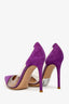 Gianvito Rossi Purple Suede Plexi Pumps Size 37.5