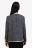 Valentino 2026 Navy Check Tweed 'V' Buttoned Blazer Jacket Size 44