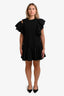 Alexander McQueen Black Ruffle Details Mini Dress Size 38