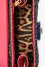 Dolce & Gabbana Black/Pink/Multi Wicker Snake Embossed Lucia Top Handle Bag with Strap