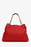 Gucci Red Leather Tassel Soho Chain Tote Bag