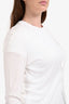Brunello Cucinelli White Cotton Long Sleeve Button Front Cardigan Size L