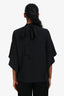 Fendi Black Silk Faux Pearl Embellished Blouse Size 4