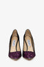 Jimmy Choo Purple Glitter 'Romy 100' Pumps Size 41