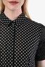 Akris Punto Black/White Polka Dot Short Sleeve Button-Down Top Size Small