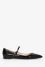Prada Black Patent Pointed Toe Ballet Flats Size 41