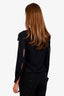 Saint Laurent Paris Black Tassel Embellished Long Sleeve Top Size 34