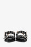 Ganni Black Patent Leather Eyelet Trim Slingback Flats Size 39