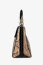 Roberto Cavalli Black/Beige Python Leather Top Handle Bag with Strap