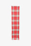 Burberry Red/Multicolour Basketweave Cashmere Fringe Scarf