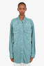 Isabel Marant Etoile Green Denim Oversized Shirt Jacket Size 38