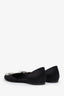 Roger Vivier Black Satin D'Orsay Crystal Embellished Flats Size 37