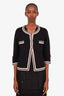 Pre-loved Chanel™ Black/Grey Cashmere Cardigan Size 42
