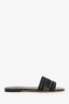Christian Dior Green Canvas Embroidered Dway Slide Sandals Size 39