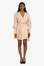 Zimmermann Peach Silk Long Sleeve Mini Dress Size 0