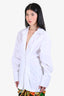 Dries Van Noten White Cotton Side Buttoned Shirt Size 38