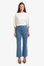 Veronica Beard Blue Striped Wide Leg Jeans Size 27